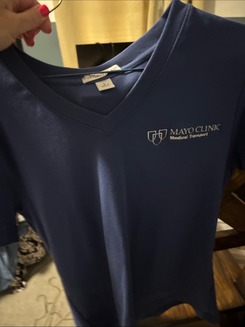 Mayo Clinic Medical Transport Women's V-Neck Tee - Navy